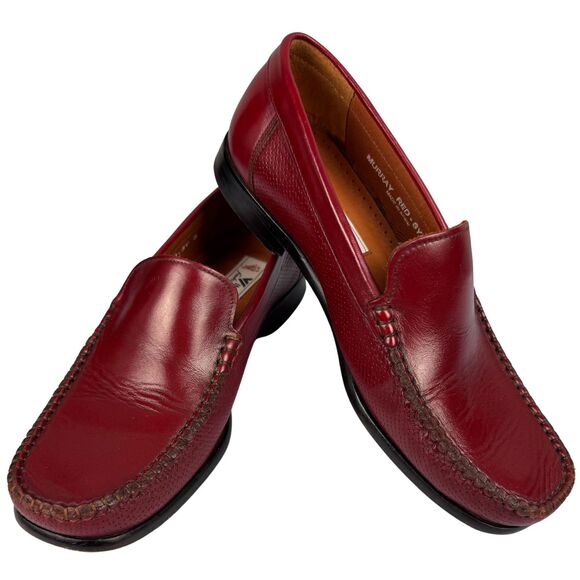 Vineyard Sandro Moscoloni Loafer‎ Mens Murray Red Leather Slip On Career Sz 8 main image 9